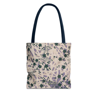 Meiji Era Bamboo & Flower Tote Bag | 1901 Zuan Hyakushu | Purple & Green Japanese Art
