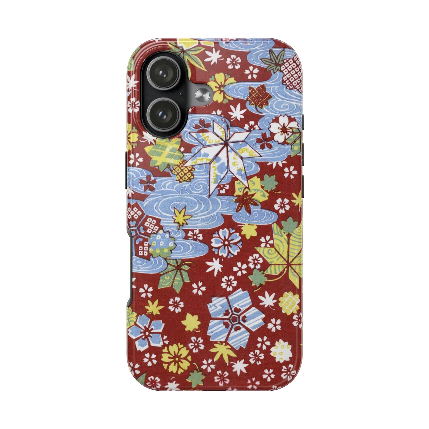 Taisho Umbrella Tales | 1926 Sakura, Momiji & Flowing Water Phone Case | Vintage Chiyogami Art