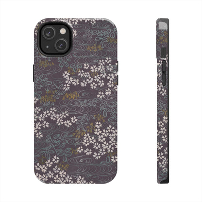 Meiji Era Sakura River Phone Case | 1901 Zuan Hyakushu | Wisteria Purple Japanese Art