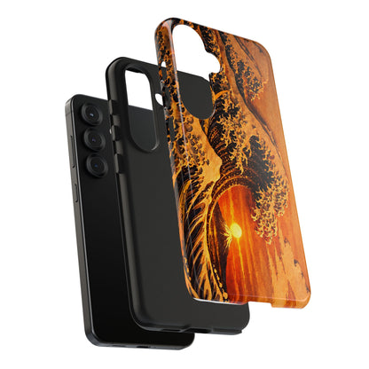 Golden Wave Tough Phone Case – Hokusai Sunset Japanese Art