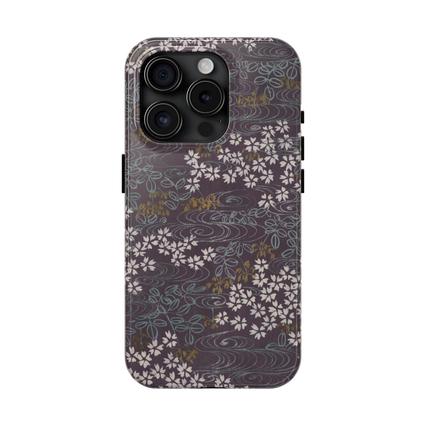 Meiji Era Sakura River Phone Case | 1901 Zuan Hyakushu | Wisteria Purple Japanese Art