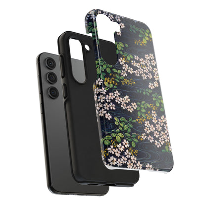 Sakura River Night Phone Case – Japanese Chiyogami Inspired Design