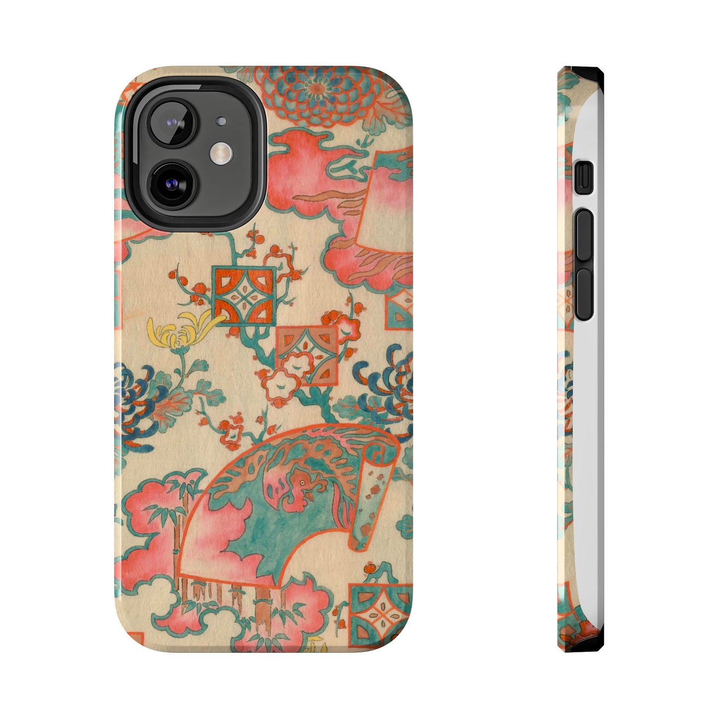 Meiji Era Fan & Chrysanthemum Phone Case | 1901 Zuan Hyakushu | Japanese Art