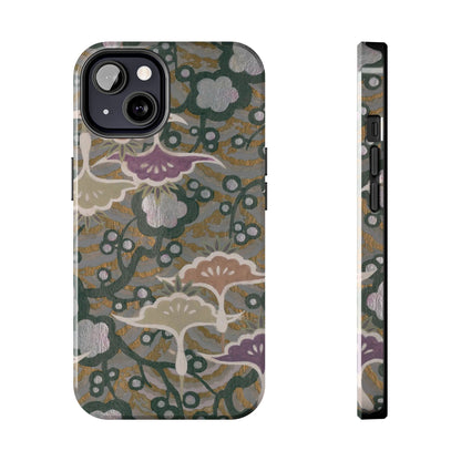 Meiji Era Dancing Cranes & Plum Phone Case | 1901 Zuan Hyakushu | Gold & Silver Japanese Art