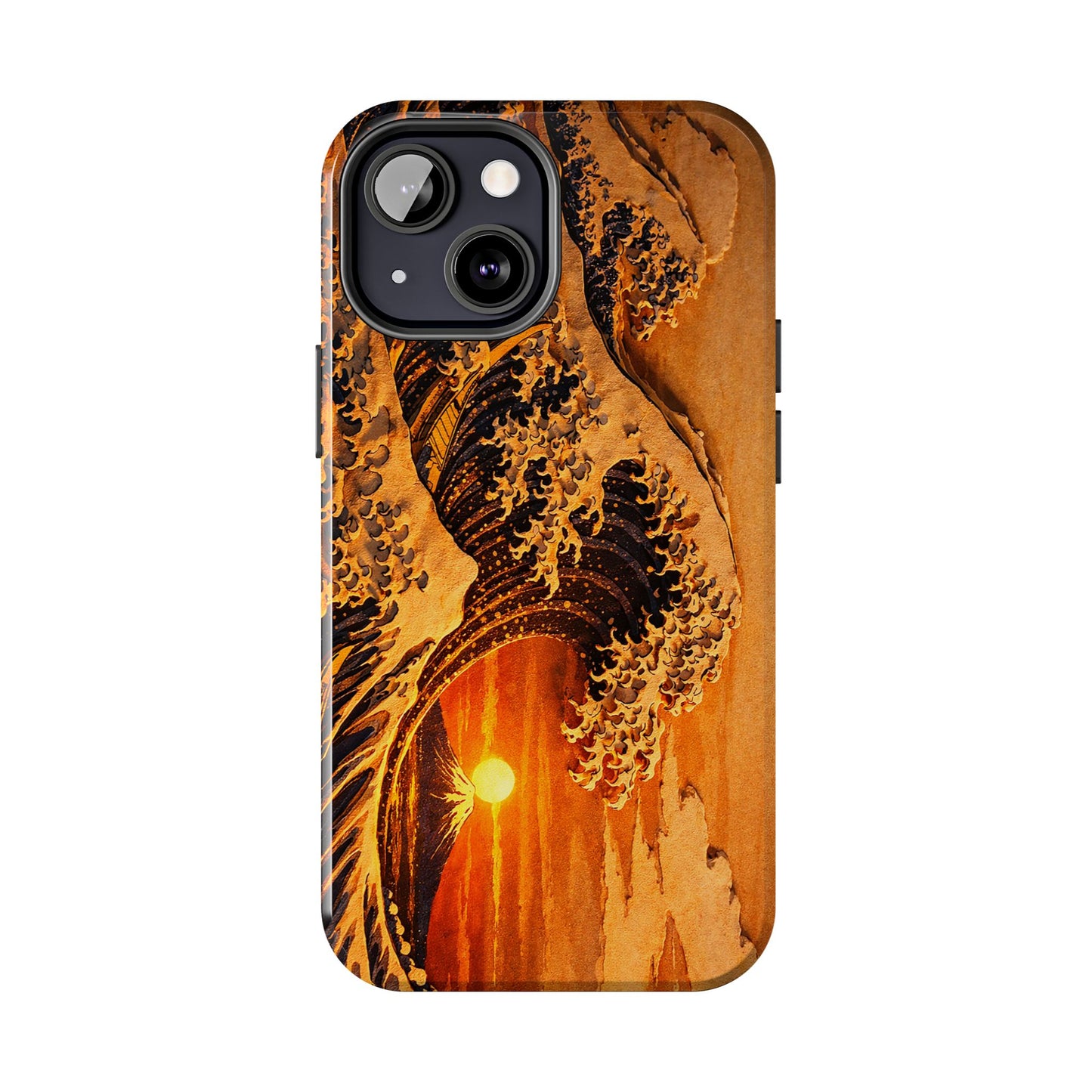 Golden Wave Tough Phone Case – Hokusai Sunset Japanese Art