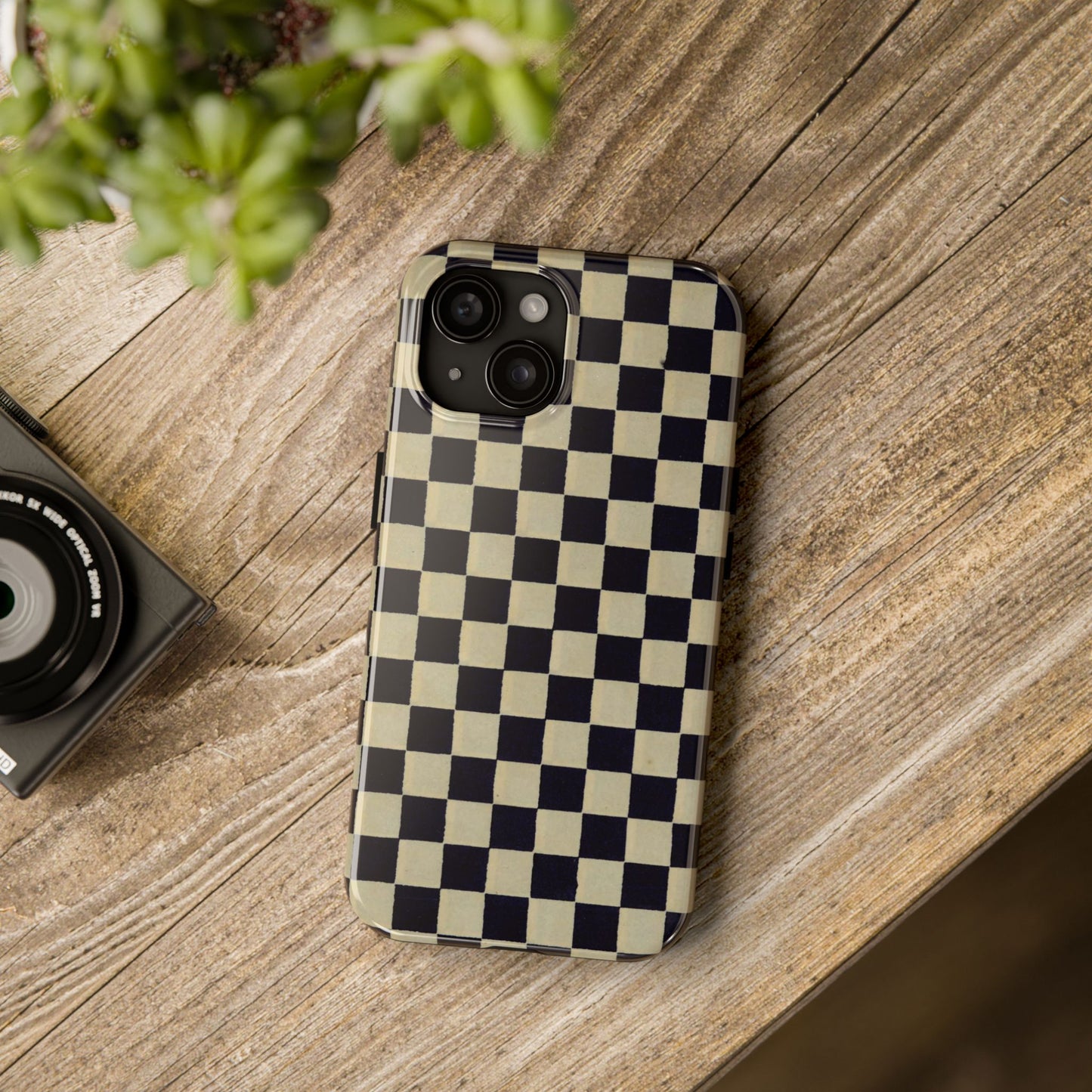 Ichimatsu Check Phone Case | Japanese Chiyogami Art | Taisho Modern Design 1926