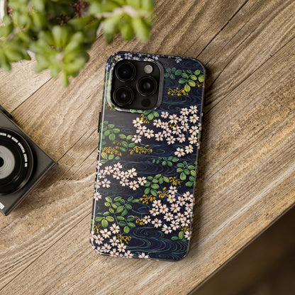 Sakura River Night Phone Case – Japanese Chiyogami Inspired Design