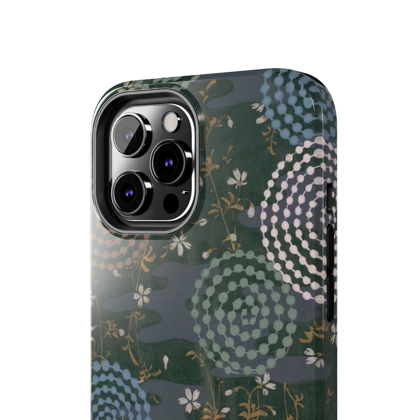 Meiji Era Uzumaki Spiral Phone Case | 1901 Zuan Hyakushu | Tokiwa Green Japanese Art