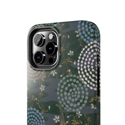 Meiji Era Uzumaki Spiral Phone Case | 1901 Zuan Hyakushu | Tokiwa Green Japanese Art