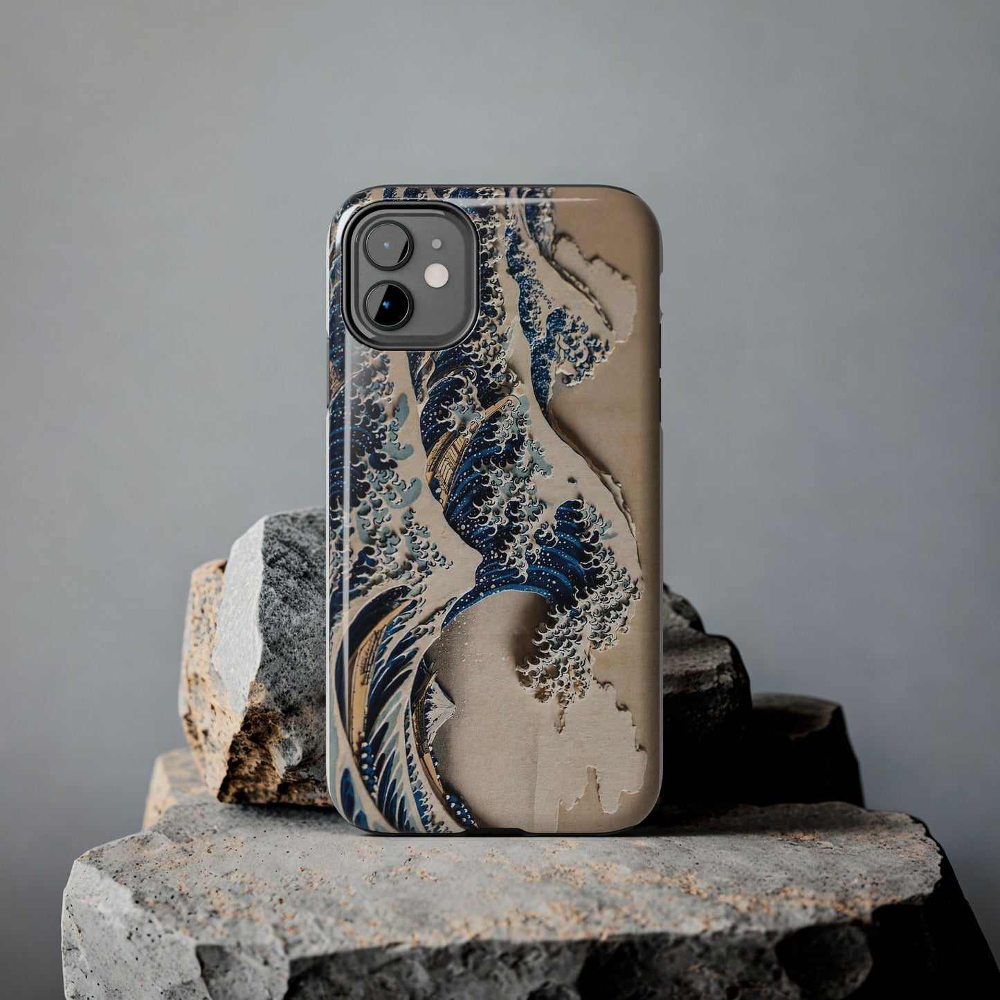 Great Wave 3D Shadow Relief Tough Phone Case – Hokusai Japanese Art