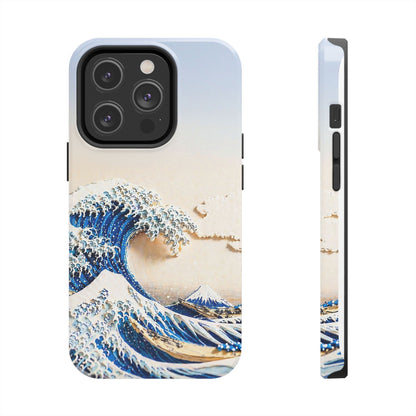 Japanese Great Wave Morning Glow Phone Case | Hokusai 3D Art | Edo Era Masterpiece