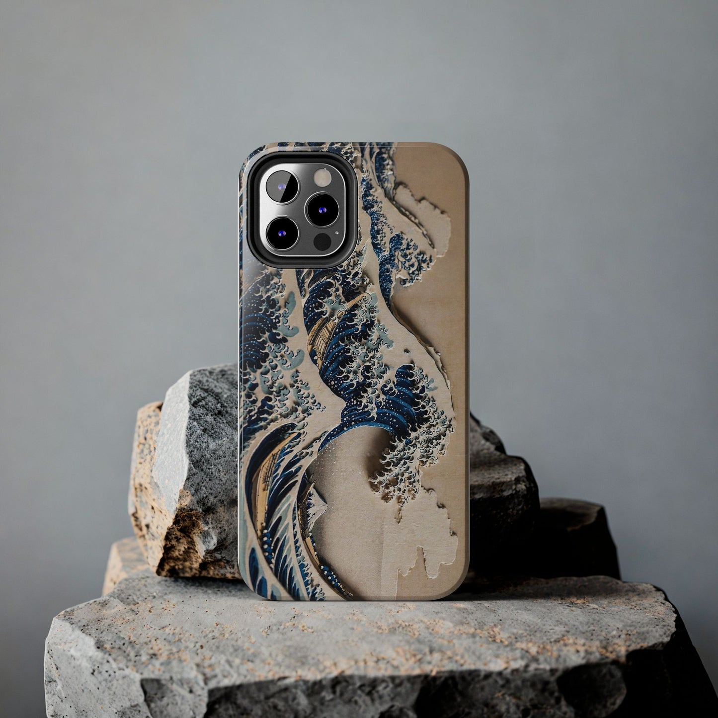 Great Wave 3D Shadow Relief Tough Phone Case – Hokusai Japanese Art