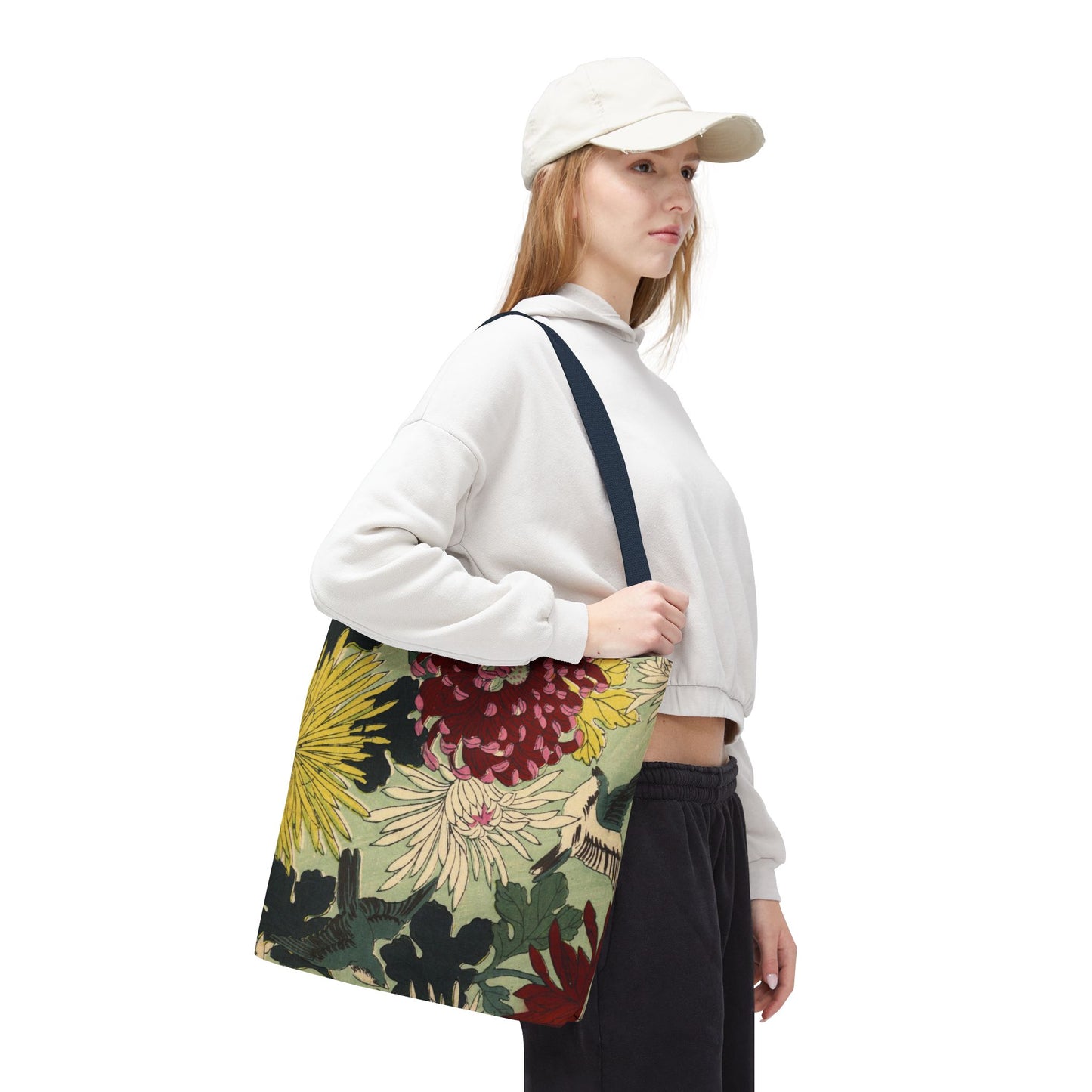 Japanese Chiyogami Floral Tote Bag – Traditional Washi Pattern Inspired by Taisho Era Design