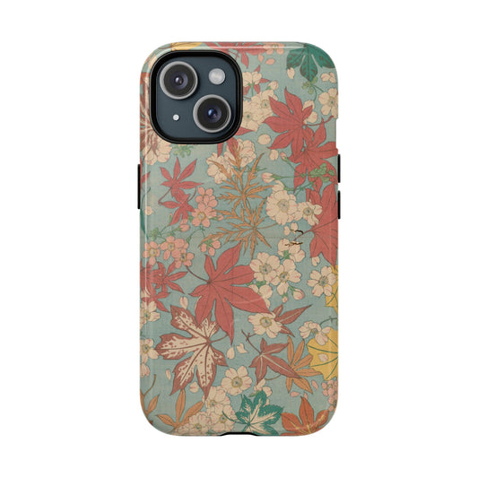Meiji Era Maple & Autumn Bloom Phone Case | "Chiyogami Mihon" Japanese Archive Art
