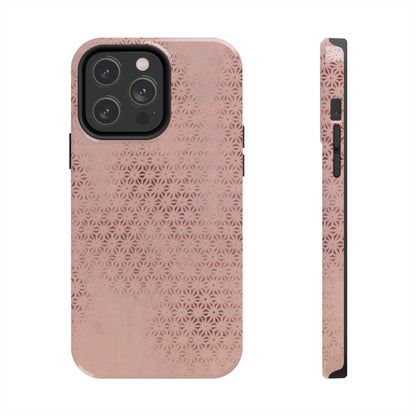 Taisho Era Pink Asanoha Phone Case | 1926 Japanese Chiyogami Art | Hemp Leaf Pattern