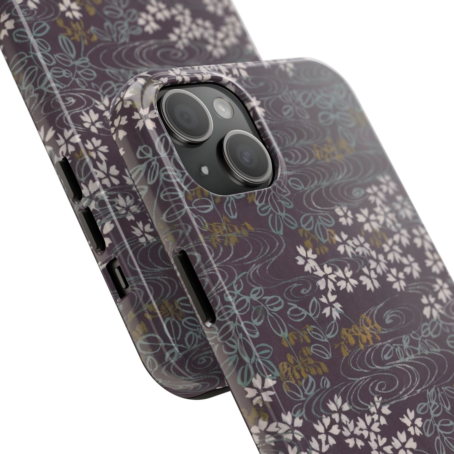 Meiji Era Sakura River Phone Case | 1901 Zuan Hyakushu | Wisteria Purple Japanese Art