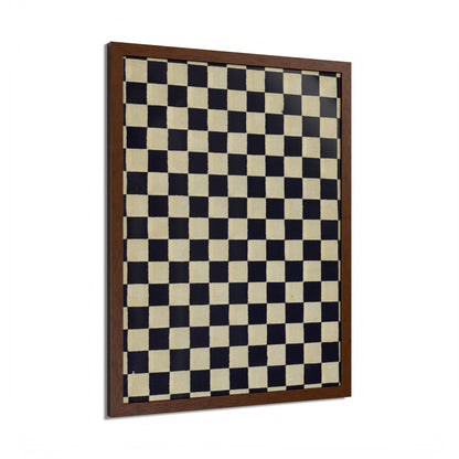 Taisho Era Ichimatsu Checkerboard Framed Poster - 1926 Japanese Chiyogami Wall Art