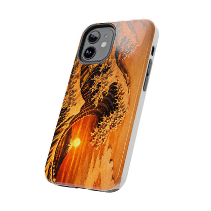 Golden Wave Tough Phone Case – Hokusai Sunset Japanese Art