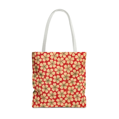 Meiji Era Sakura Blossom Tote Bag | "Chiyogami Mihon" Japanese Archive Art | Red & White Floral