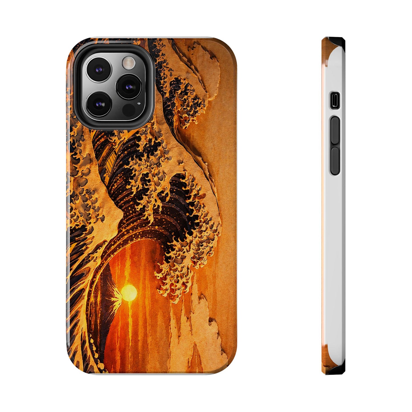 Golden Wave Tough Phone Case – Hokusai Sunset Japanese Art