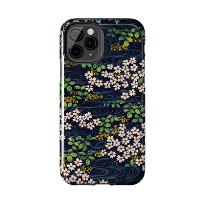 Sakura River Night Phone Case – Japanese Chiyogami Inspired Design
