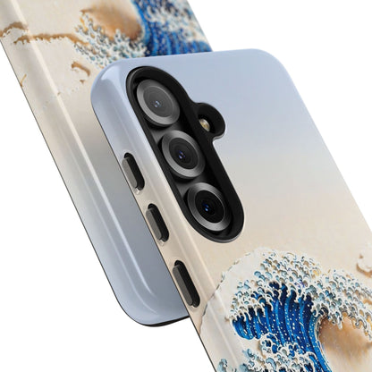 Japanese Great Wave Morning Glow Phone Case | Hokusai 3D Art | Edo Era Masterpiece