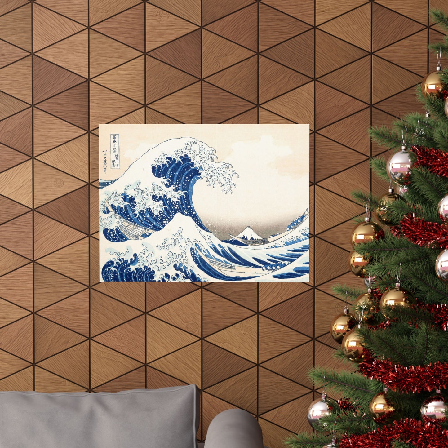 Hokusai Wave Matte Poster — The Great Wave Off Kanagawa Horizontal Print