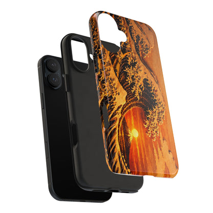 Golden Wave Tough Phone Case – Hokusai Sunset Japanese Art