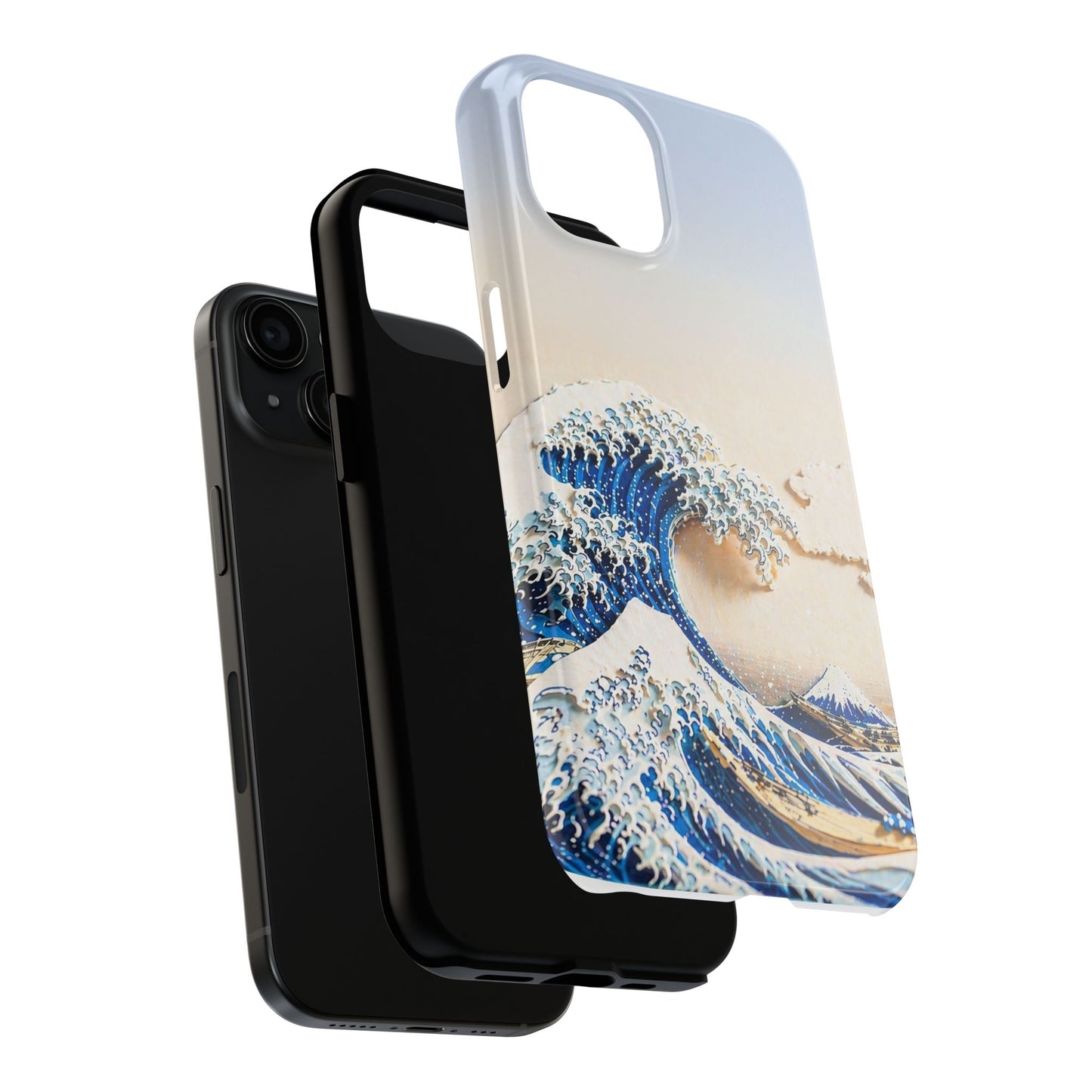 Japanese Great Wave Morning Glow Phone Case | Hokusai 3D Art | Edo Era Masterpiece