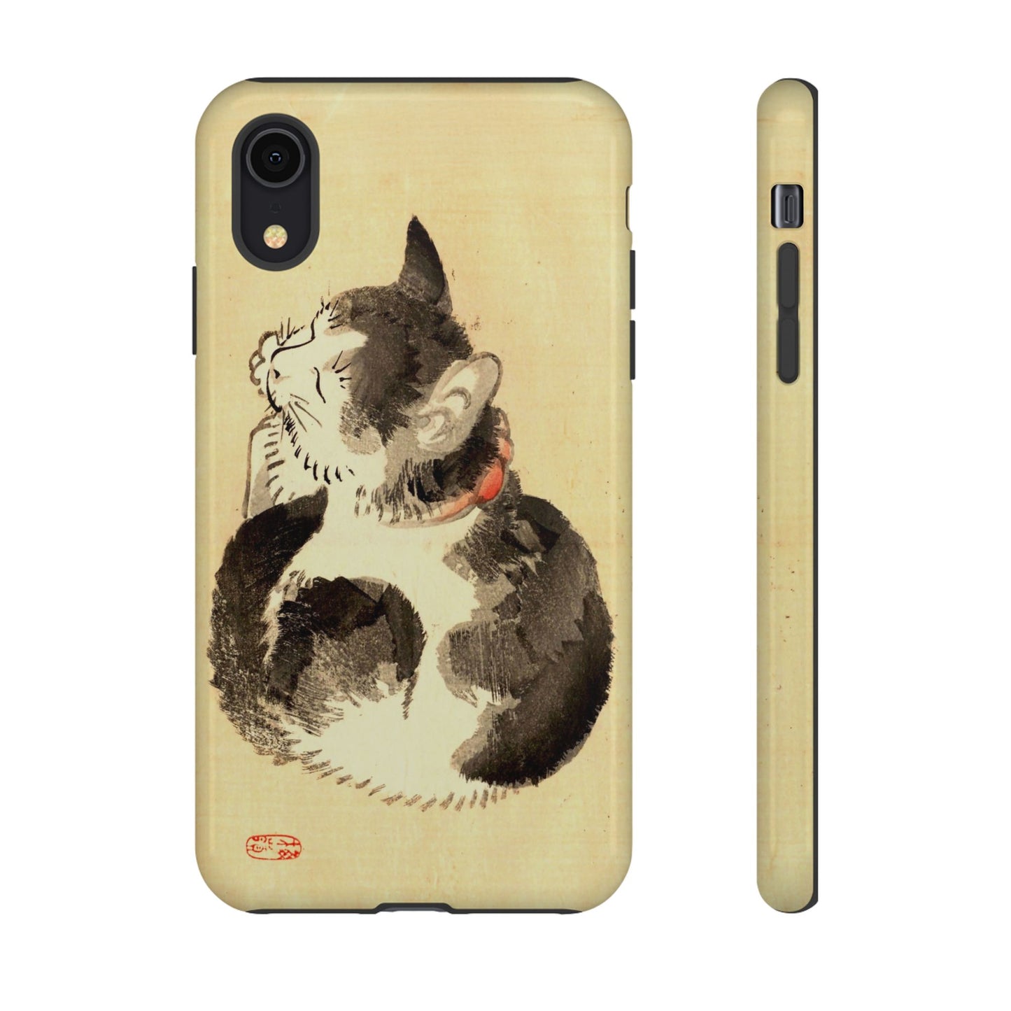Sleeping Cat iPhone Case | Meiji Era Japanese Ink Painting | Ukiyo-e Art Phone Case | Vintage Japan Cat Gift