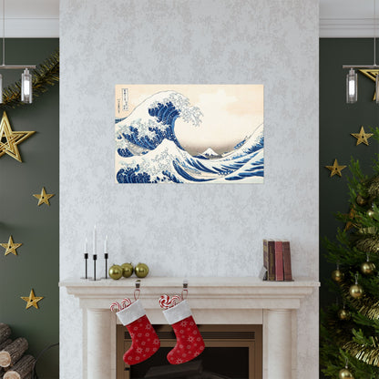 Hokusai Wave Matte Poster — The Great Wave Off Kanagawa Horizontal Print