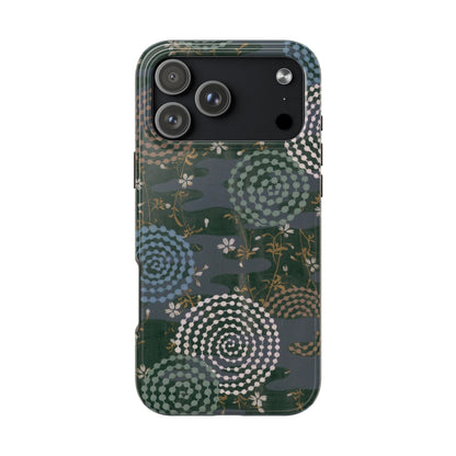 Meiji Era Uzumaki Spiral Phone Case | 1901 Zuan Hyakushu | Tokiwa Green Japanese Art