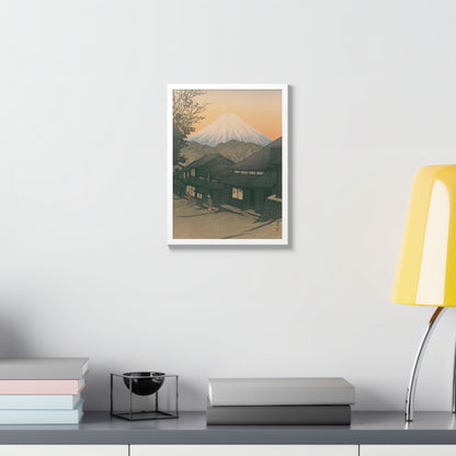 Framed Art Print - Vintage Mount Fuji Landscape (Multicolor)