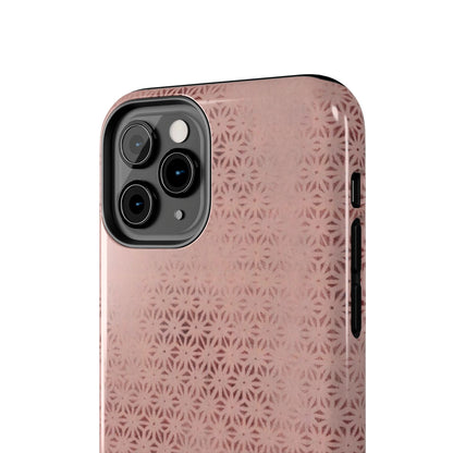 Taisho Era Pink Asanoha Phone Case | 1926 Japanese Chiyogami Art | Hemp Leaf Pattern