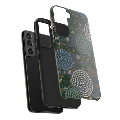 Meiji Era Uzumaki Spiral Phone Case | 1901 Zuan Hyakushu | Tokiwa Green Japanese Art
