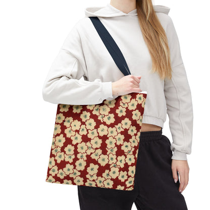 Japanese Sakura Tote Bag - Taisho Era Chiyogami Washi Pattern Vintage Design