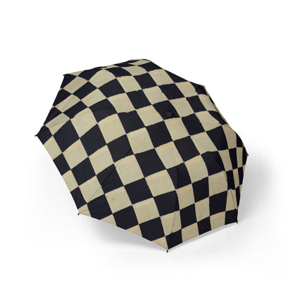 Taisho Kasakasa Stories - Black White Ichimatsu Checkered Umbrella Vintage Japanese Pattern 1926