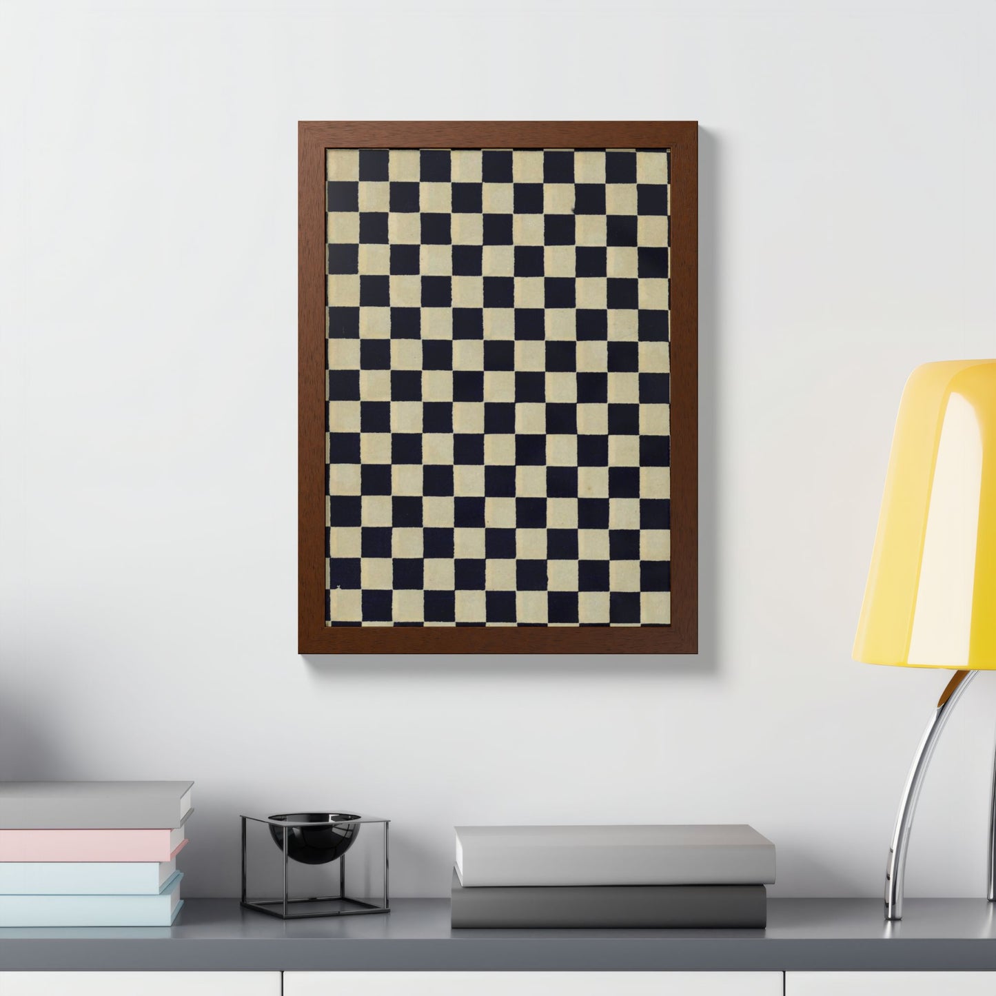 Taisho Era Ichimatsu Checkerboard Framed Poster - 1926 Japanese Chiyogami Wall Art