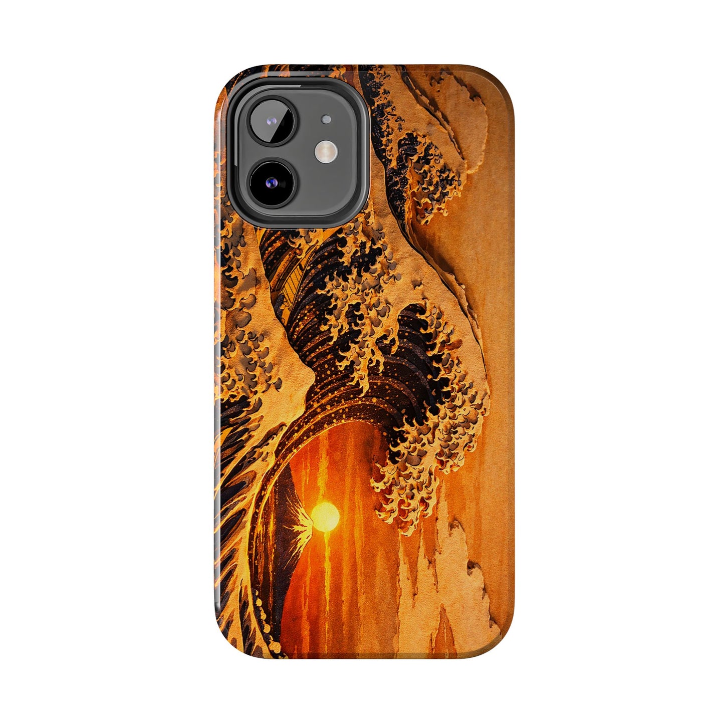 Golden Wave Tough Phone Case – Hokusai Sunset Japanese Art