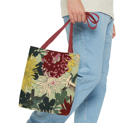 Japanese Chiyogami Floral Tote Bag – Traditional Washi Pattern Inspired by Taisho Era Design