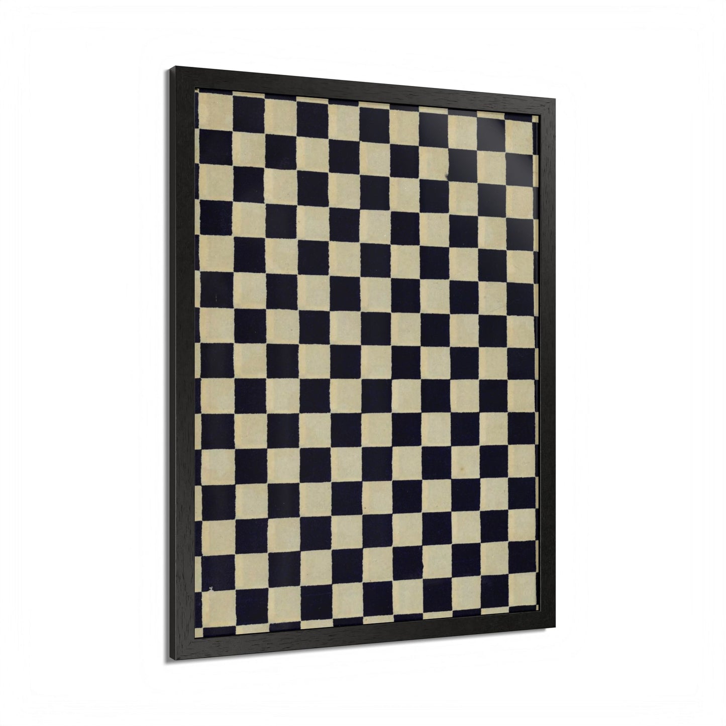Taisho Era Ichimatsu Checkerboard Framed Poster - 1926 Japanese Chiyogami Wall Art