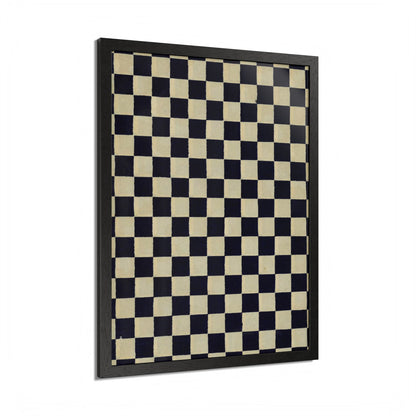 Taisho Era Ichimatsu Checkerboard Framed Poster - 1926 Japanese Chiyogami Wall Art