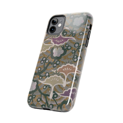 Meiji Era Dancing Cranes & Plum Phone Case | 1901 Zuan Hyakushu | Gold & Silver Japanese Art