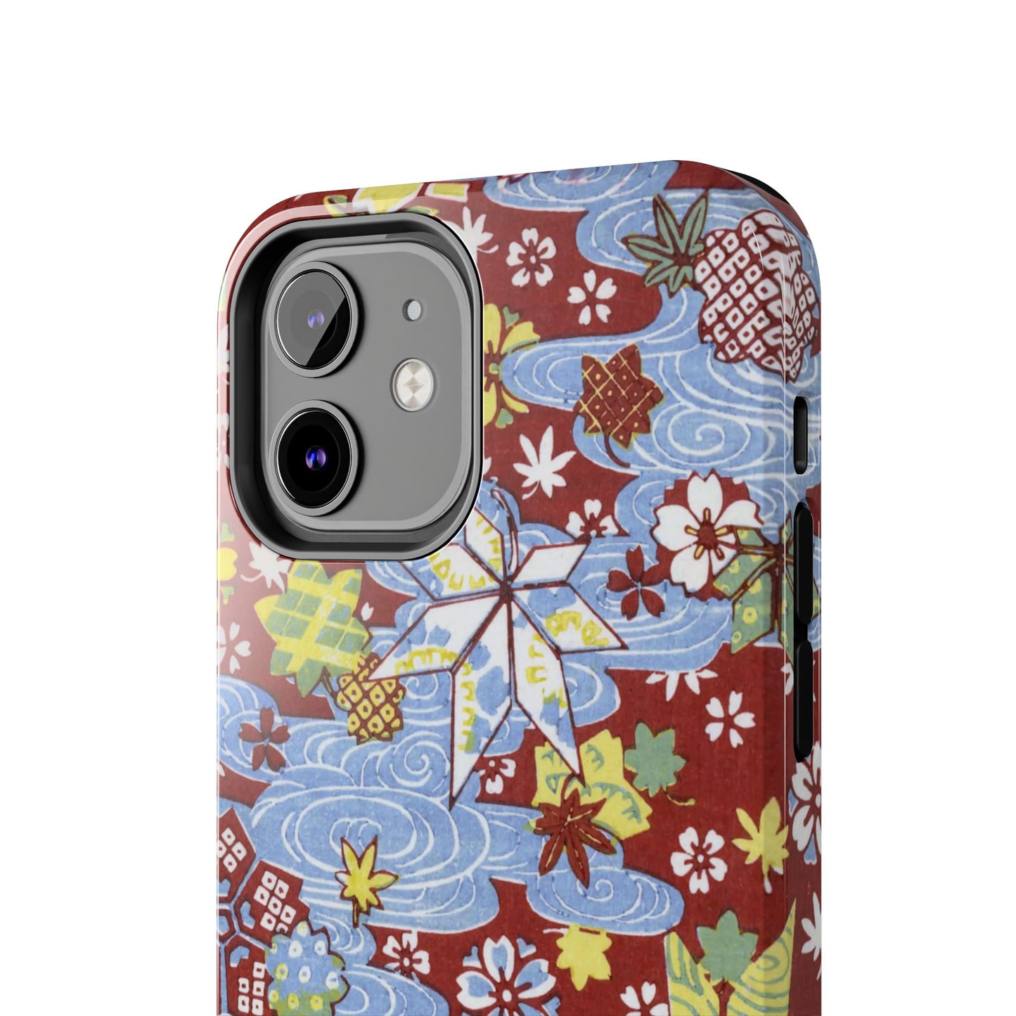 Taisho Umbrella Tales | 1926 Sakura, Momiji & Flowing Water Phone Case | Vintage Chiyogami Art