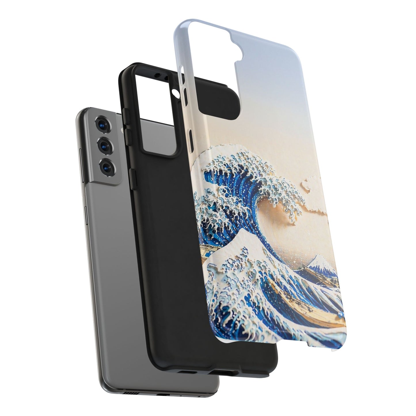 Japanese Great Wave Morning Glow Phone Case | Hokusai 3D Art | Edo Era Masterpiece