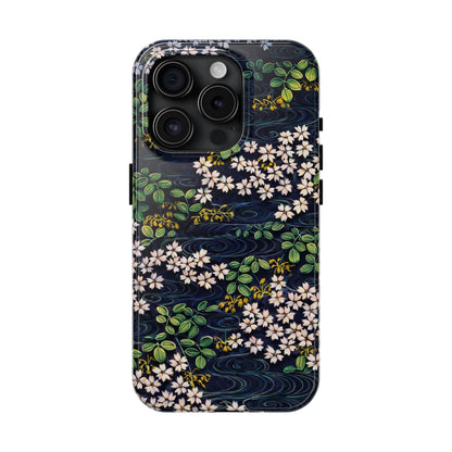 Sakura River Night Phone Case – Japanese Chiyogami Inspired Design