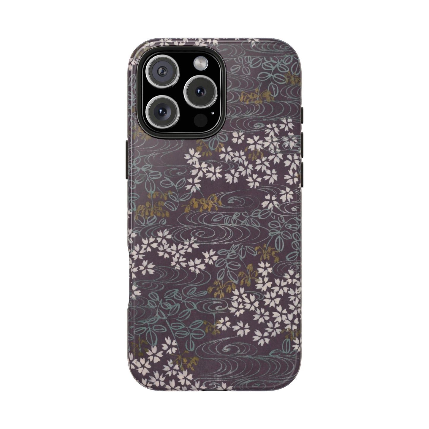 Meiji Era Sakura River Phone Case | 1901 Zuan Hyakushu | Wisteria Purple Japanese Art