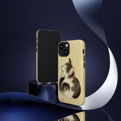 Sleeping Cat iPhone Case | Meiji Era Japanese Ink Painting | Ukiyo-e Art Phone Case | Vintage Japan Cat Gift