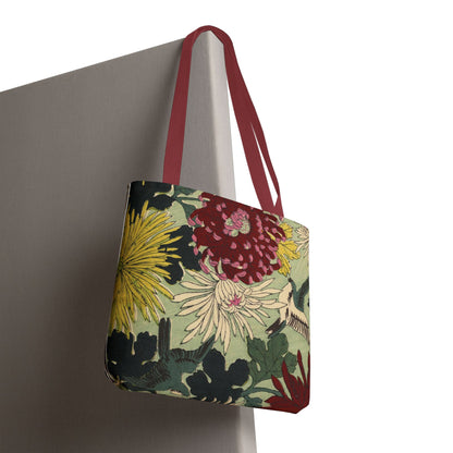 Japanese Chiyogami Floral Tote Bag – Traditional Washi Pattern Inspired by Taisho Era Design