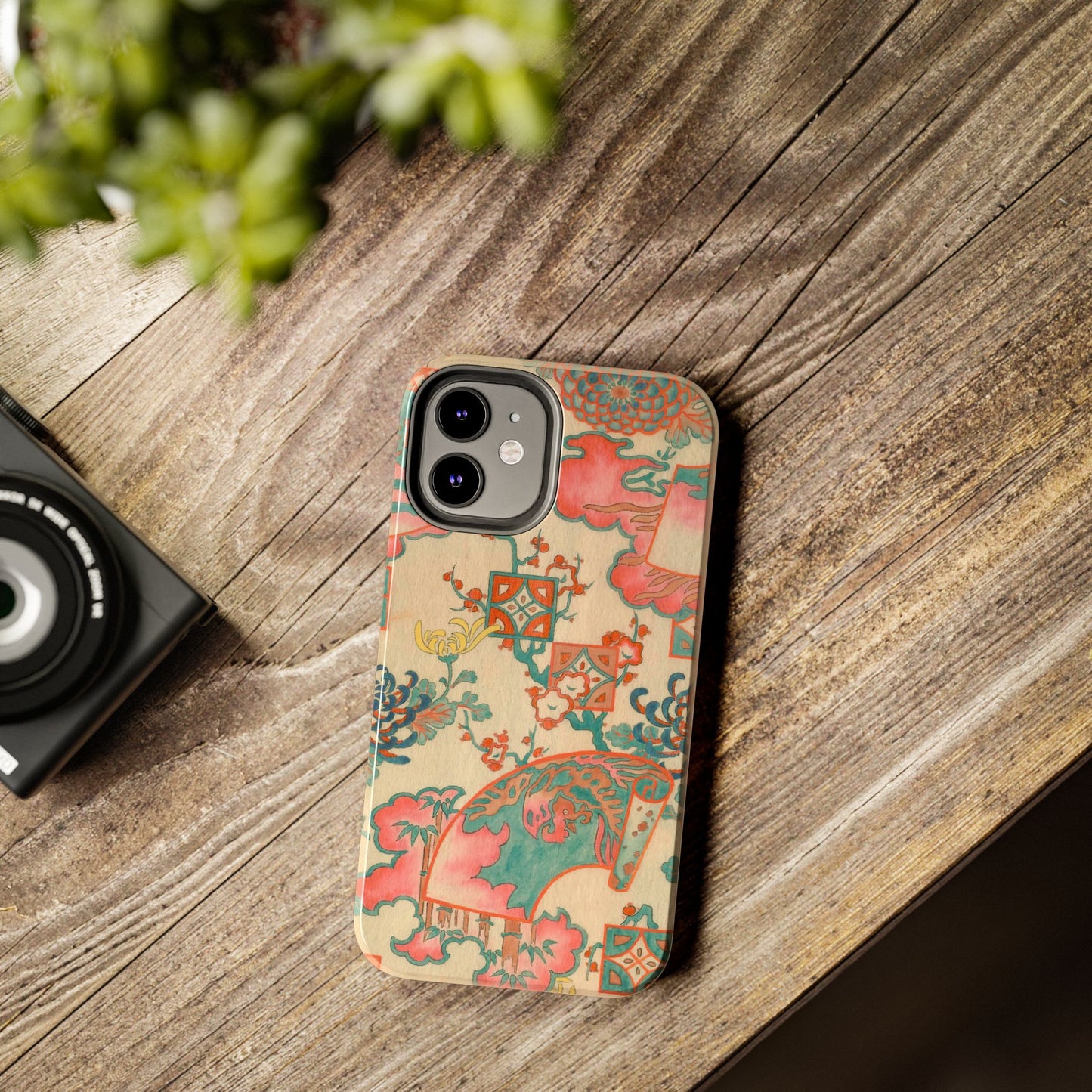 Meiji Era Fan & Chrysanthemum Phone Case | 1901 Zuan Hyakushu | Japanese Art